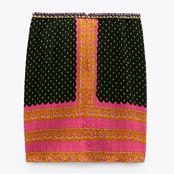 NEW Zara Sarong Style Boho Mini Skirt- Size M - Picture 9 of 15